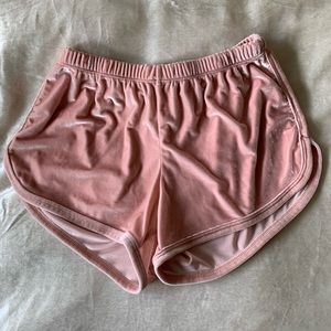 Brandy Melville pink velvet shorts